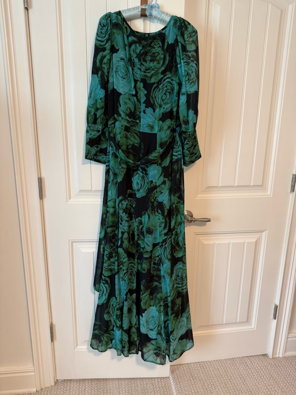 Green & Teal Floral Maxi Dress - Picture 3 of 4